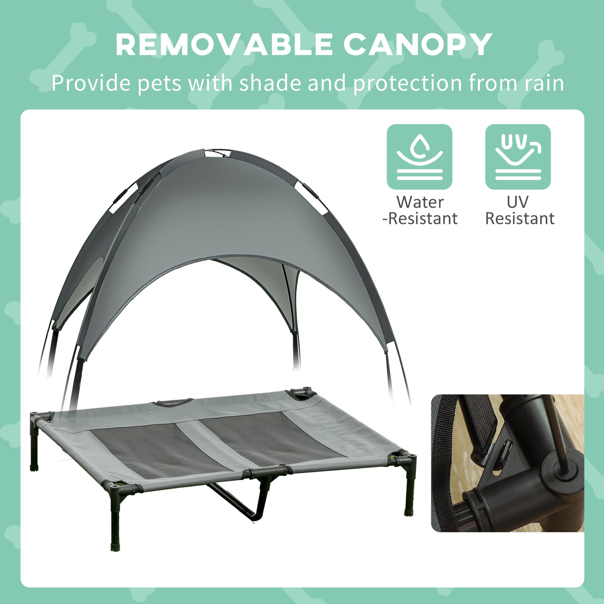 Elevated pet bed for camping