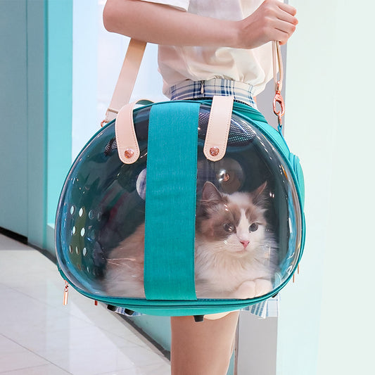 Two Windows, Total Peace of Mind Transparent Double Window Pet Carrier Backpack