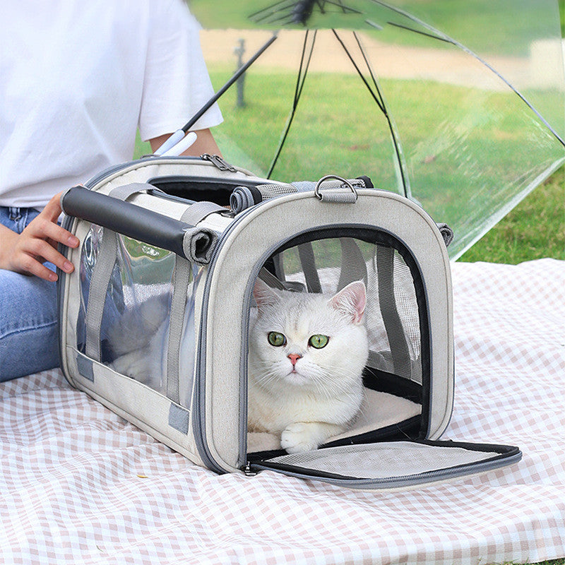 See Your Pet, Keep Them Close Transparent Foldable Pet Carrier Bag