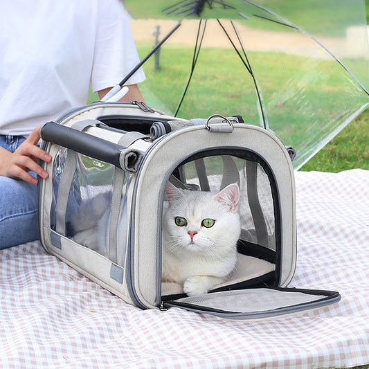 See Your Pet, Keep Them Close Transparent Foldable Pet Carrier Bag