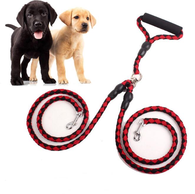Heavy-duty double-ended mountain rope dog traction leash built like a climbing rope