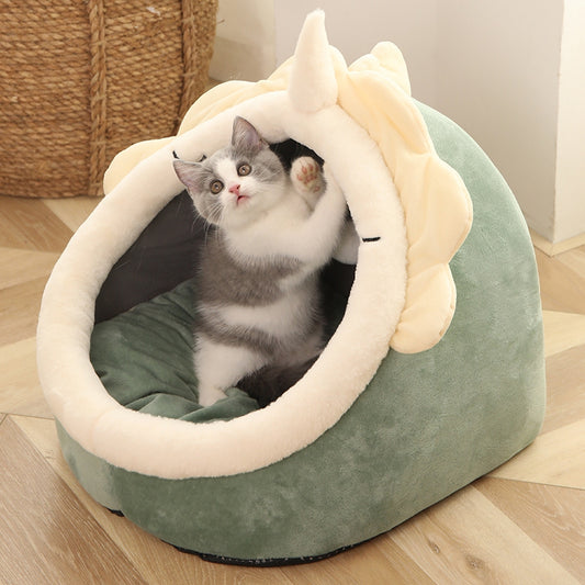 Semi-Enclosed Plush Cat House (view 2)