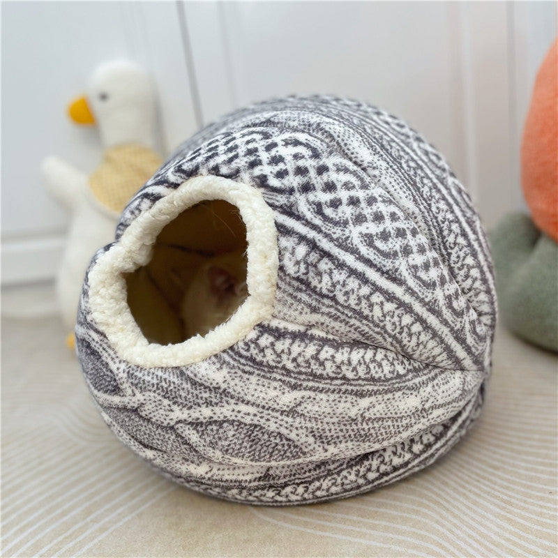 Woven Wool Ball Cat Nest Bed