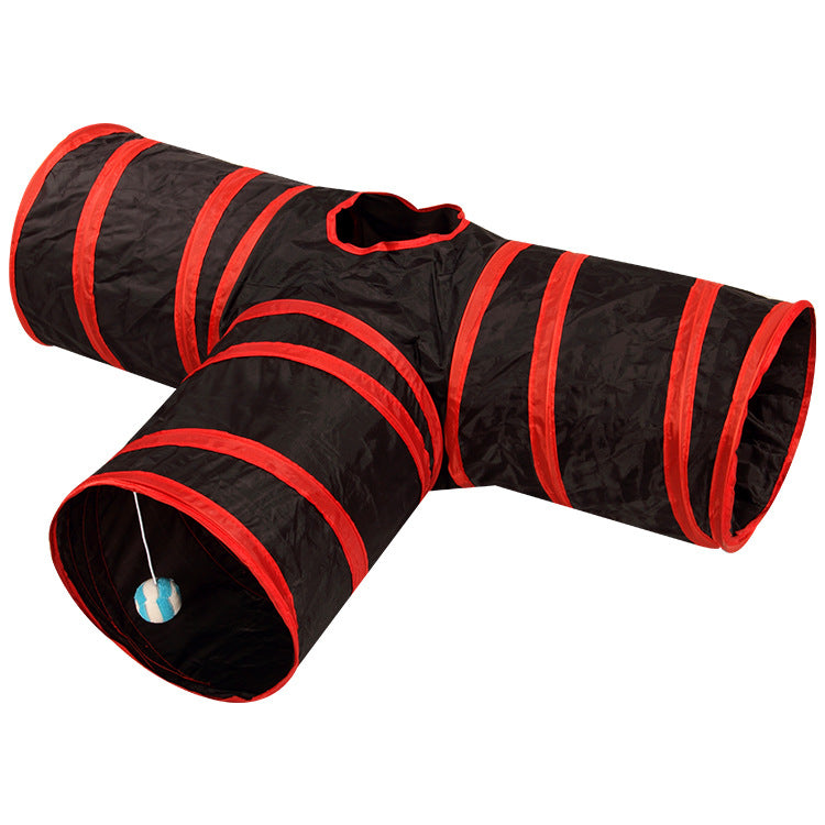 Rainbow Multi-Tunnel Cat Play Tunnel Toy