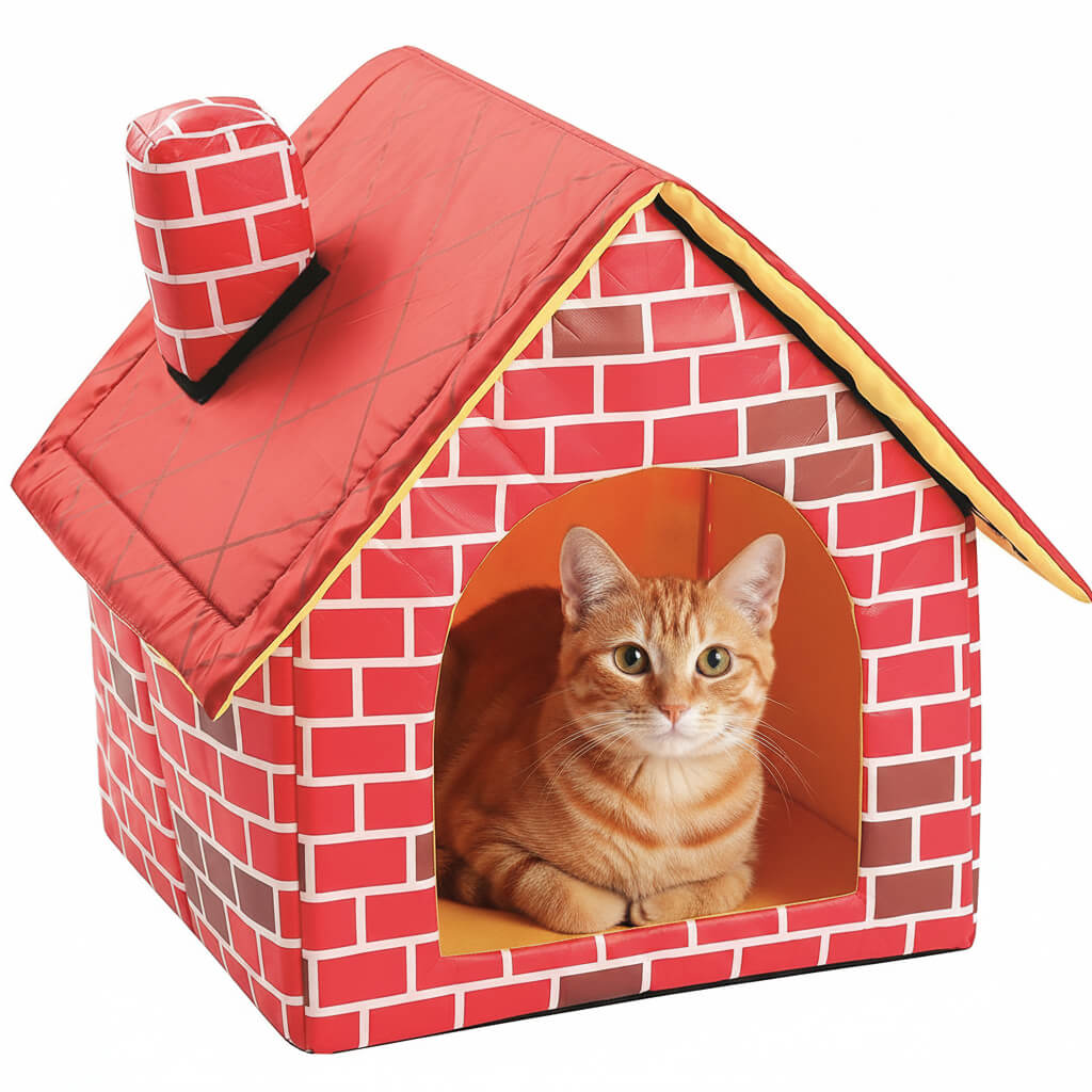 Chimney Villa Plush Cat House
