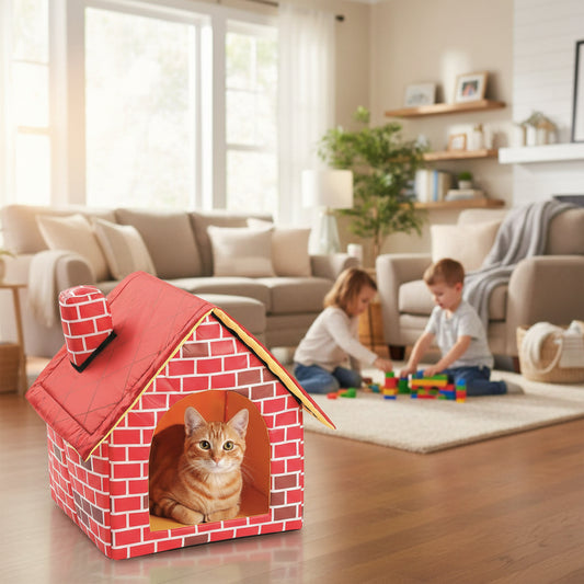 Chimney Villa Plush Cat House