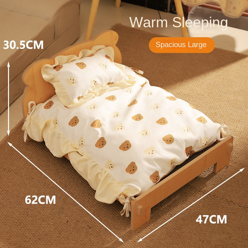 Solid Wood Princess Cat Bed