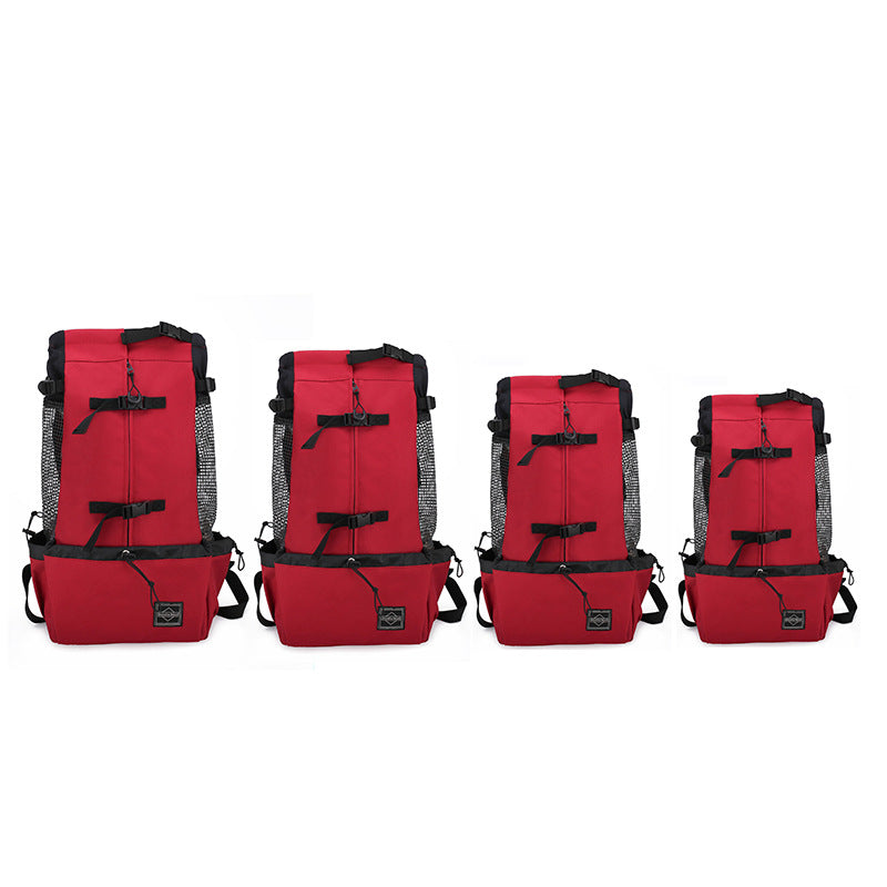 Double-shoulder pet backpack showing padded straps and ventilation