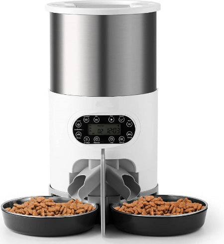 Double Tray Stainless Steel Automatic Pet Feeder