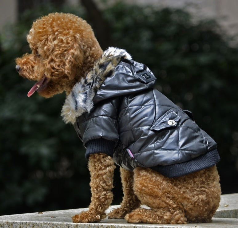 Fur Collar Fleece Dog Coat