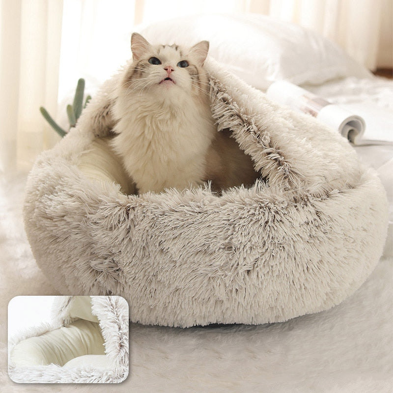2-in-1 Round Plush Pet Bed