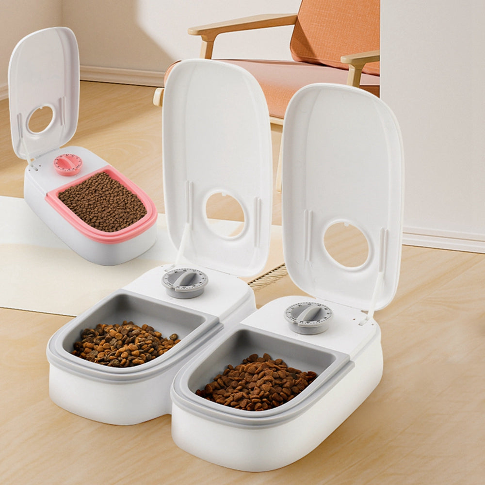 Gravity pet feeder dispenser in multiple color options