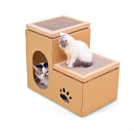 Two-Story Cat House with Catnip Toy