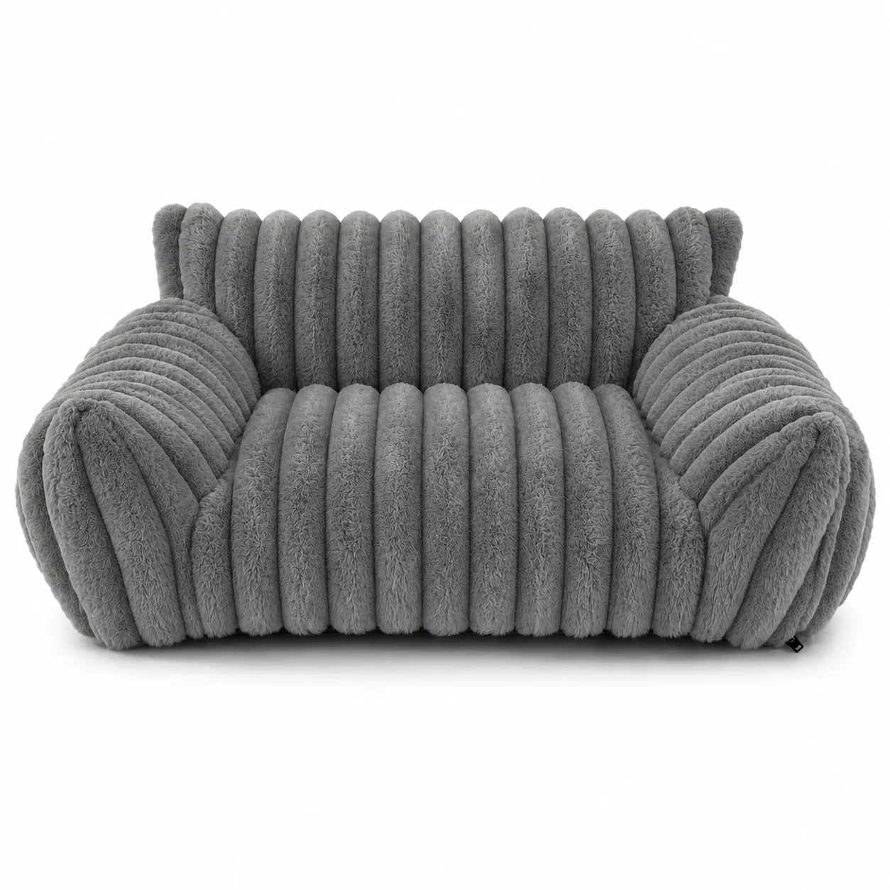 Dark grey fluffy cat couch bed