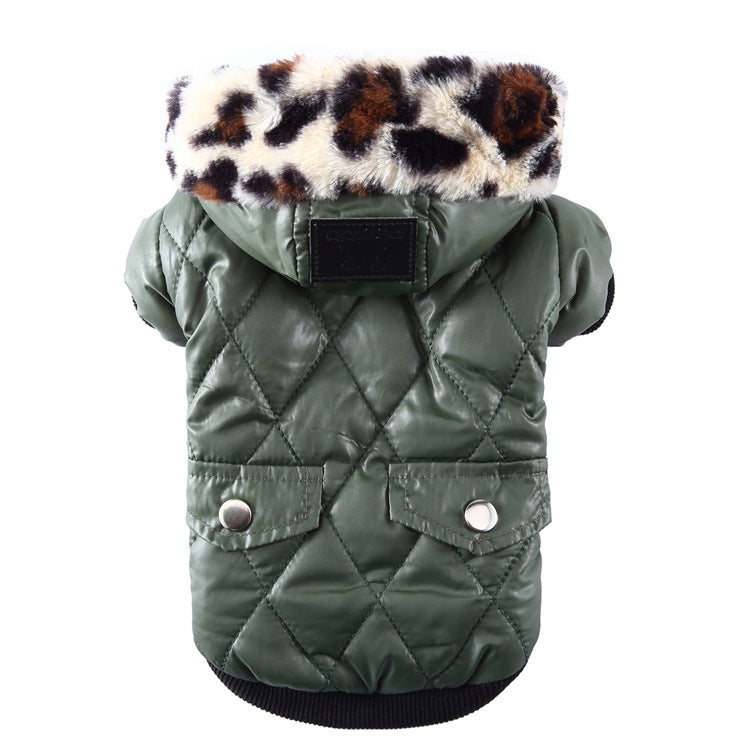 Fur Collar Fleece Dog Coat