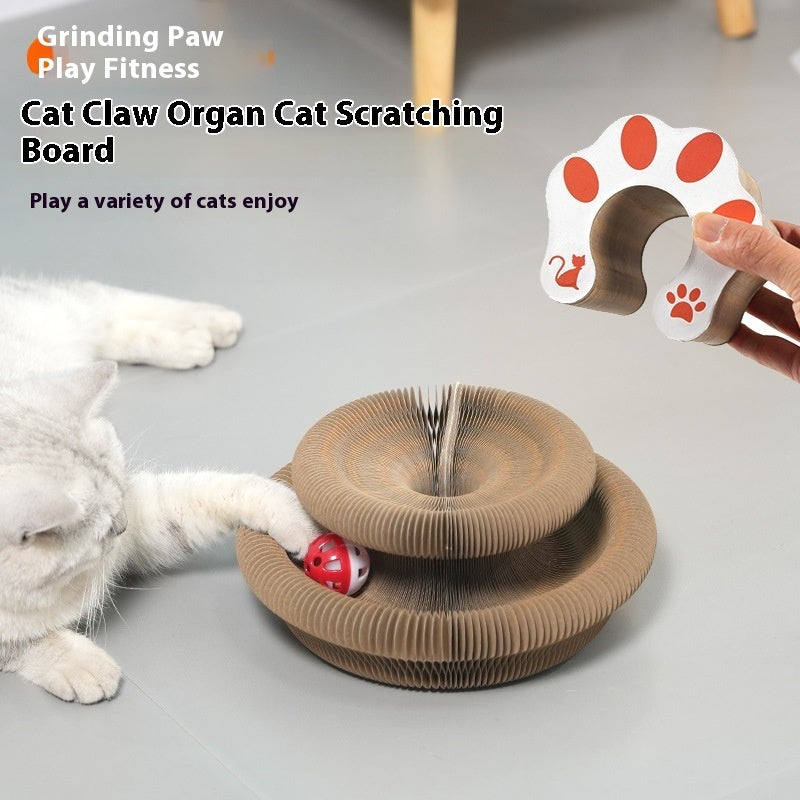 Space-Saving Scratching That Folds Flat Accordion Foldable Cat Scratch Board