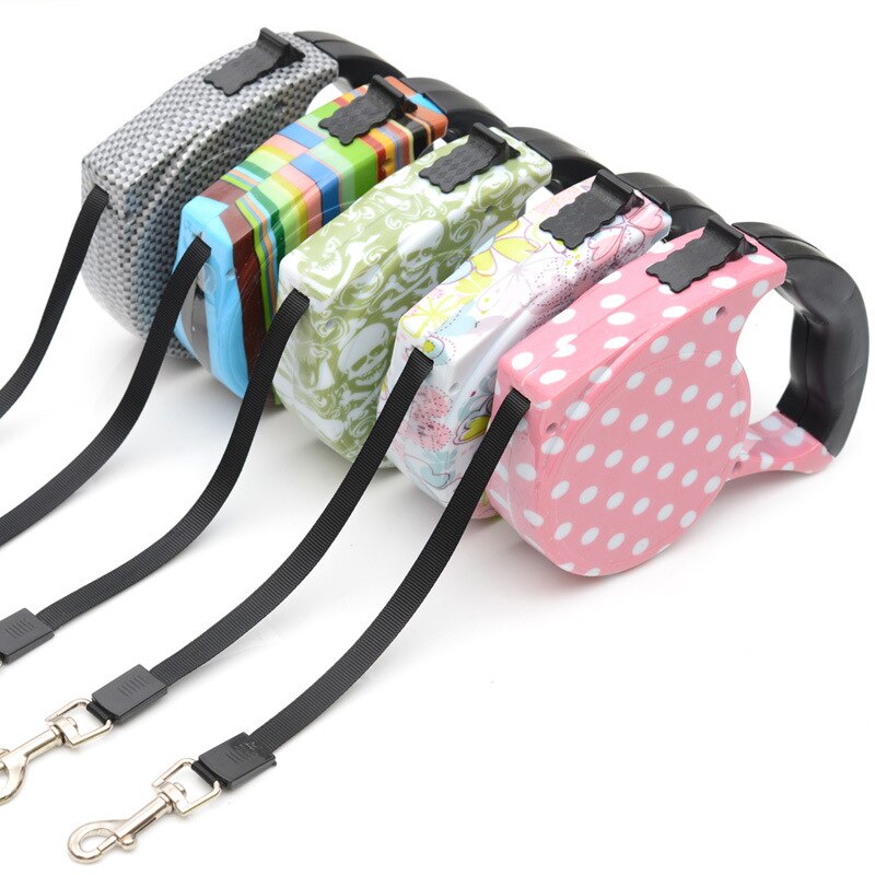 Patterned Retractable Dog Leash