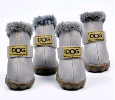 Warm Plush Snow Boots for Dogs