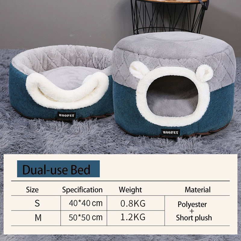 Soft Plush Cat Bed & House
