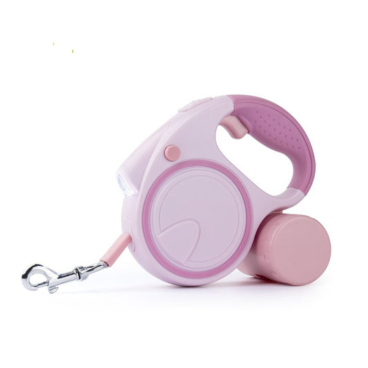 Retractable Dog Walking Leash with LED Flashlight 5M for Night Walks