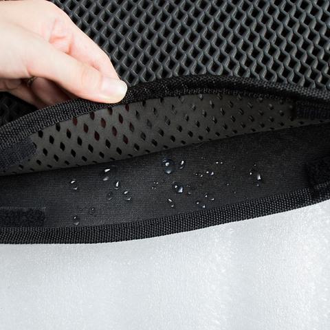 Gray cat litter mat with dual-layer design for tracking prevention