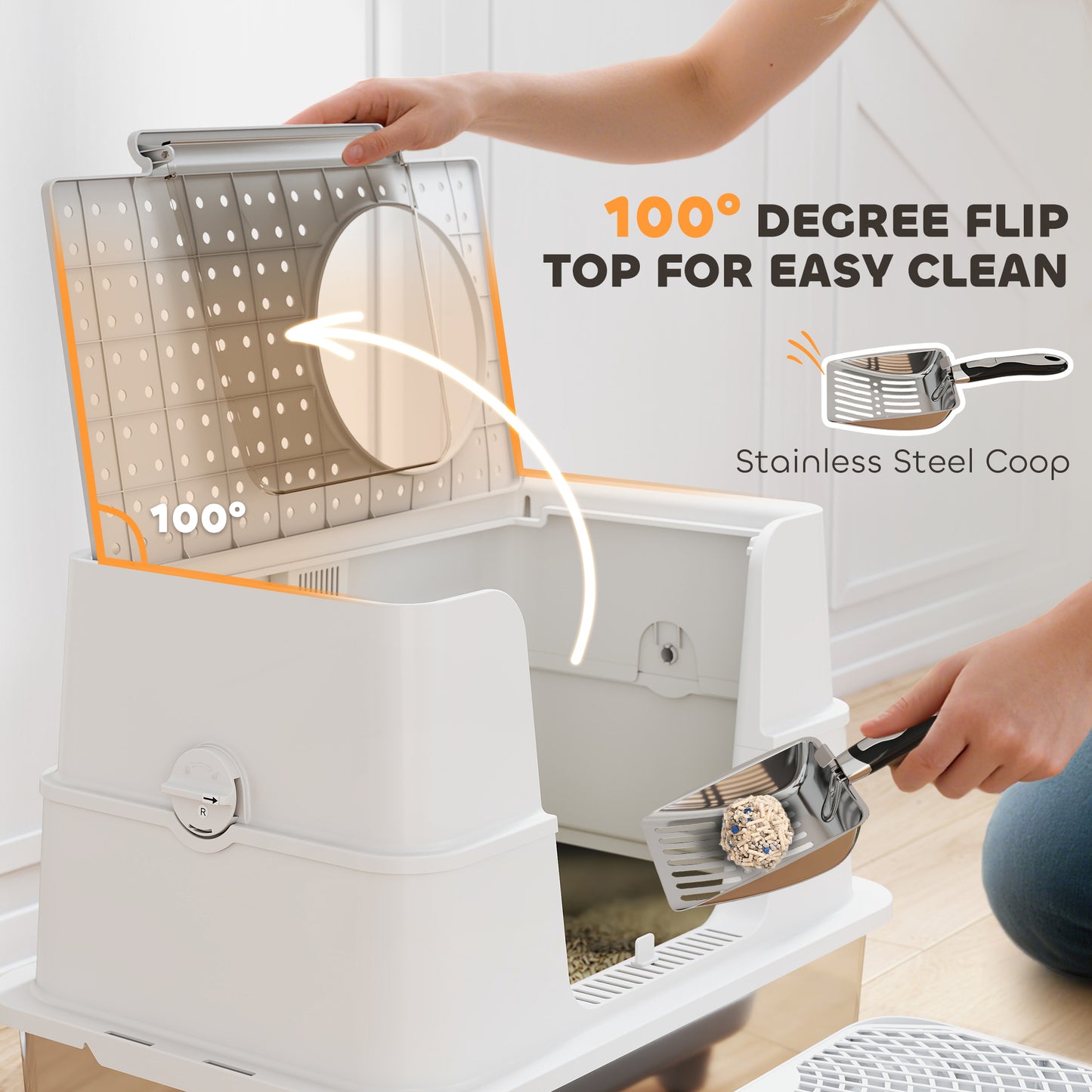 Litter box three-in-one setup
