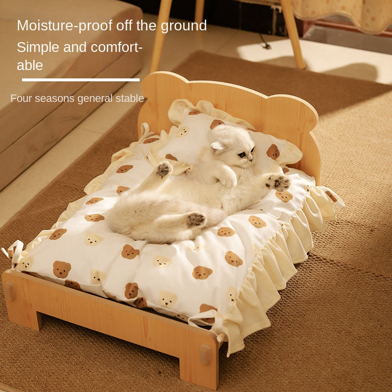 Solid Wood Princess Cat Bed