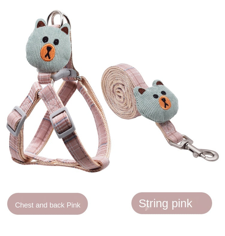 Cotton Bear Puppet Dog Harness with Leash