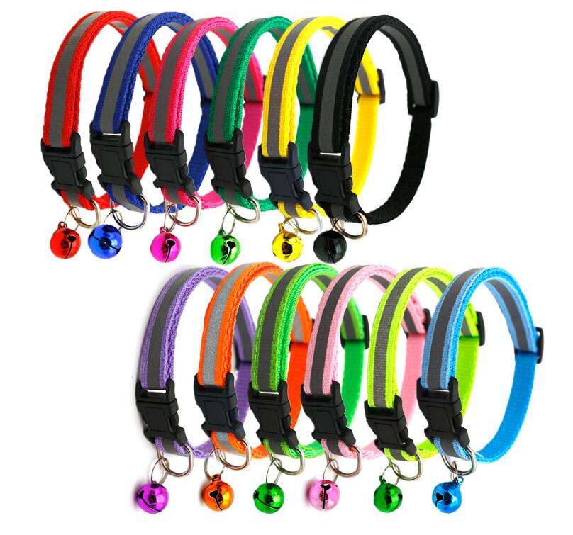 Reflective Safety Pet Collar with Bell for Cats and Dogs