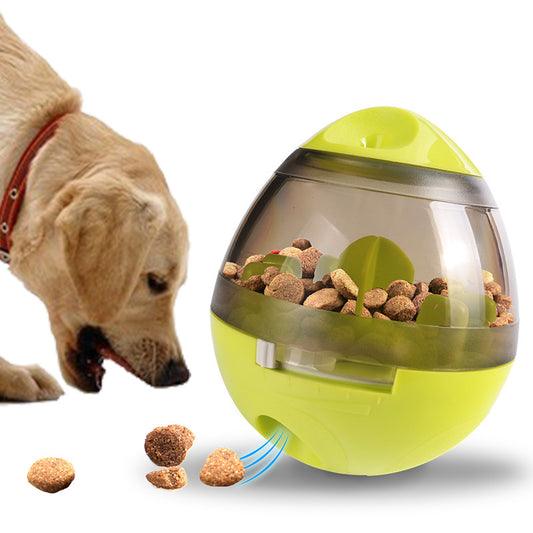 Wobbly treat-dispensing puzzle ball for dogs turn treat time into brain time