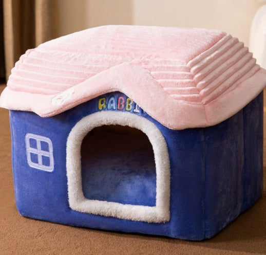 Self-Warming Enclosed Plush Pet House