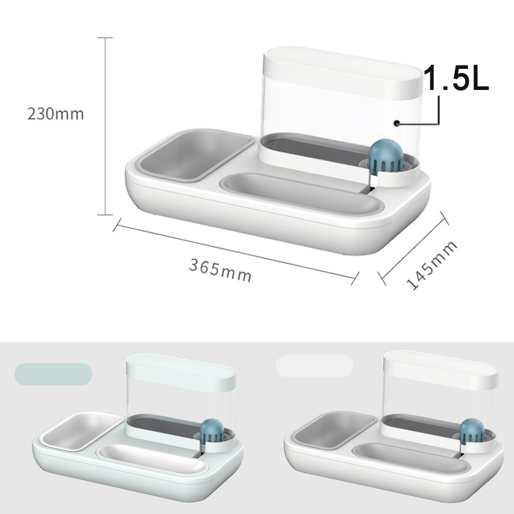 Automatic pet feeder dispensing food into bowl
