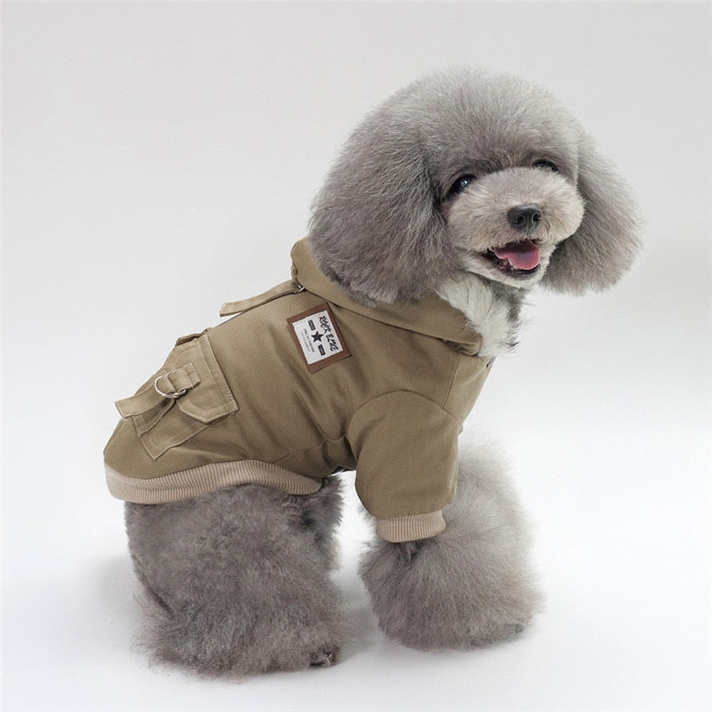 Hooded Wool Coat for Small Dogs