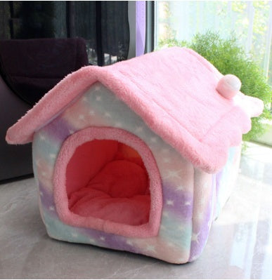 Foldable pet villa house available in multiple styles