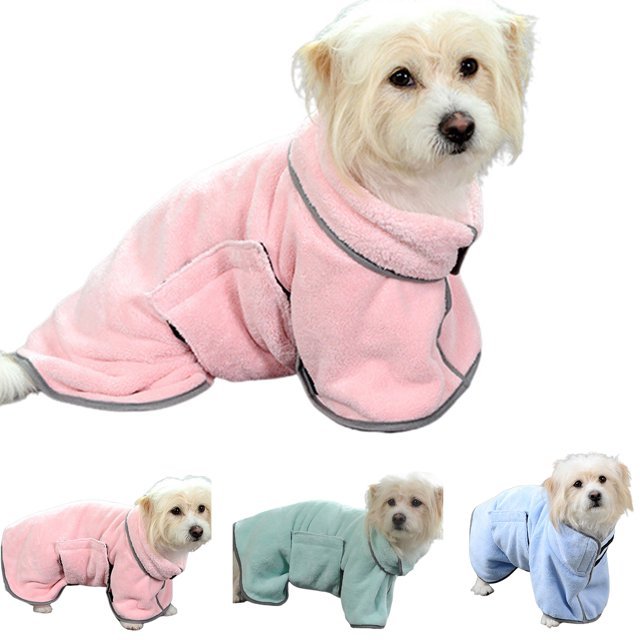 Fast-drying microfiber pet bathrobe and drying towel for dogs and cats