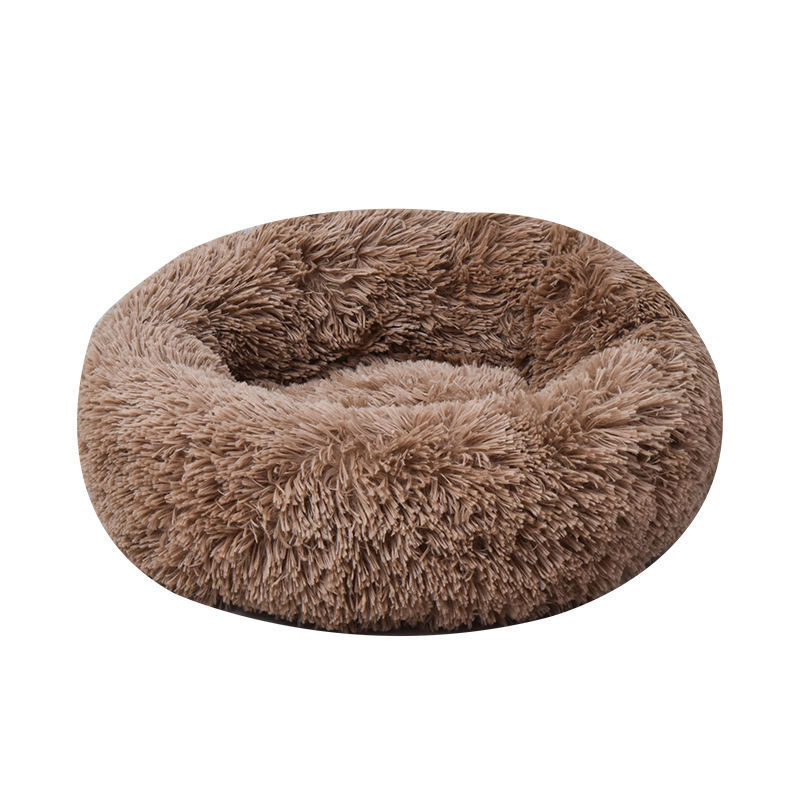 Cat curled up on plush anti-slip warm sleeping bed