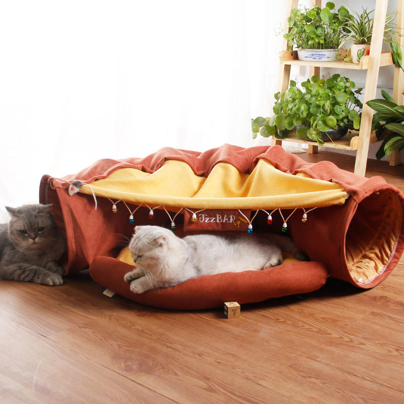 Bed & Foldable Multi-Tunnel Cat Toy