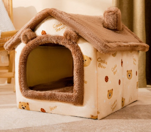 Self-Warming Enclosed Plush Pet House