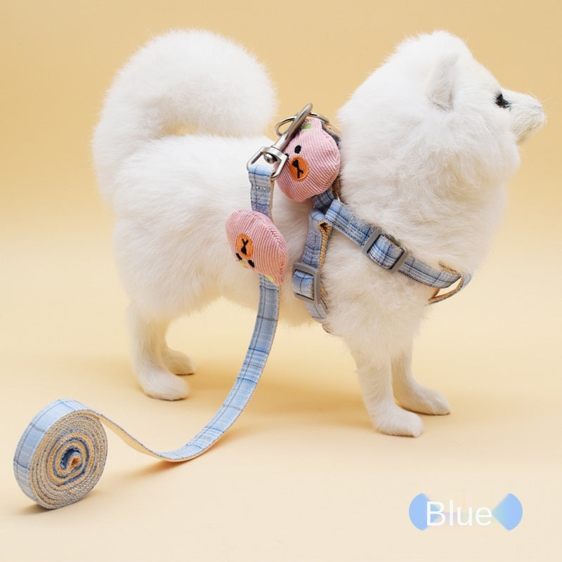 Cotton Bear Puppet Dog Harness with Leash