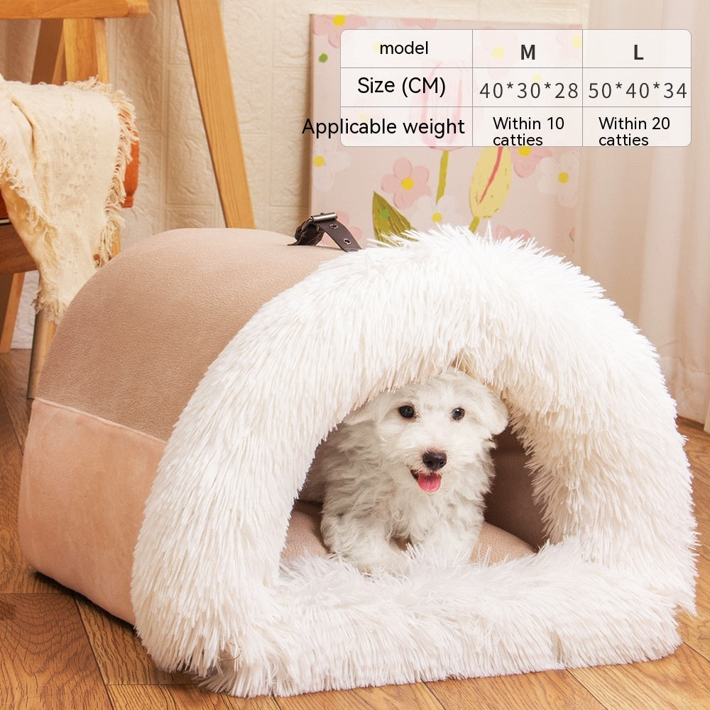 Ultra-Soft Long Fur Pet Nest Bed