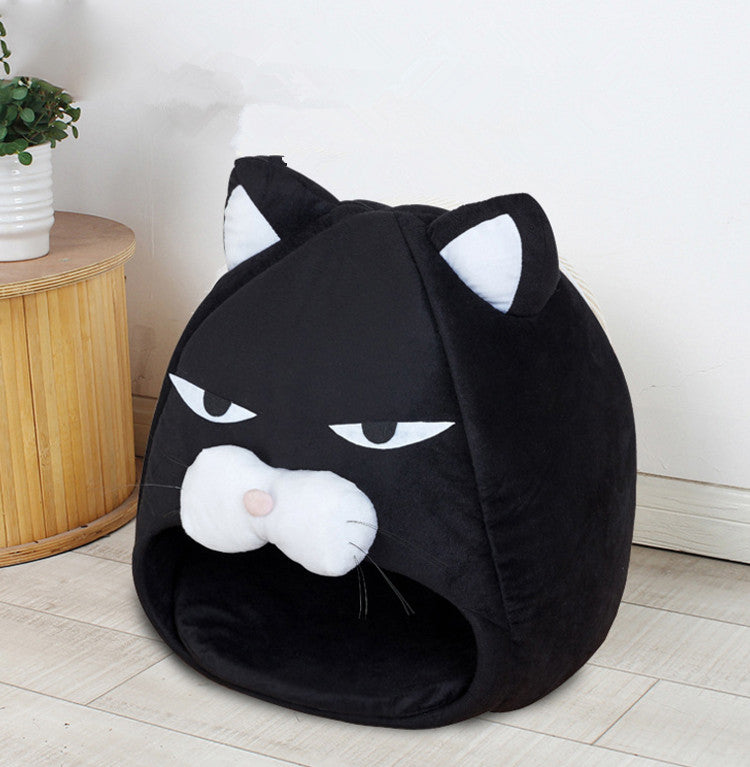 Stylish Plush Cat House Bed