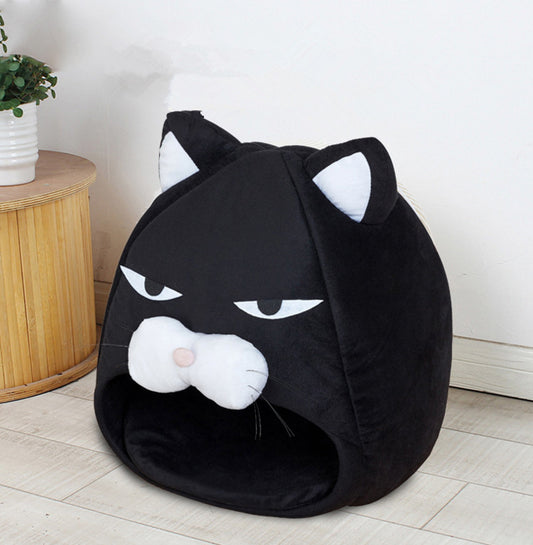 Stylish Plush Cat House Bed