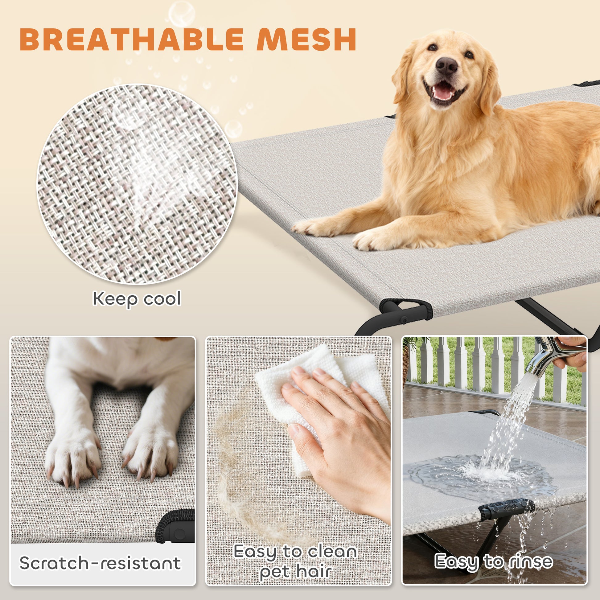 Elevated dog bed indoor outdoor use