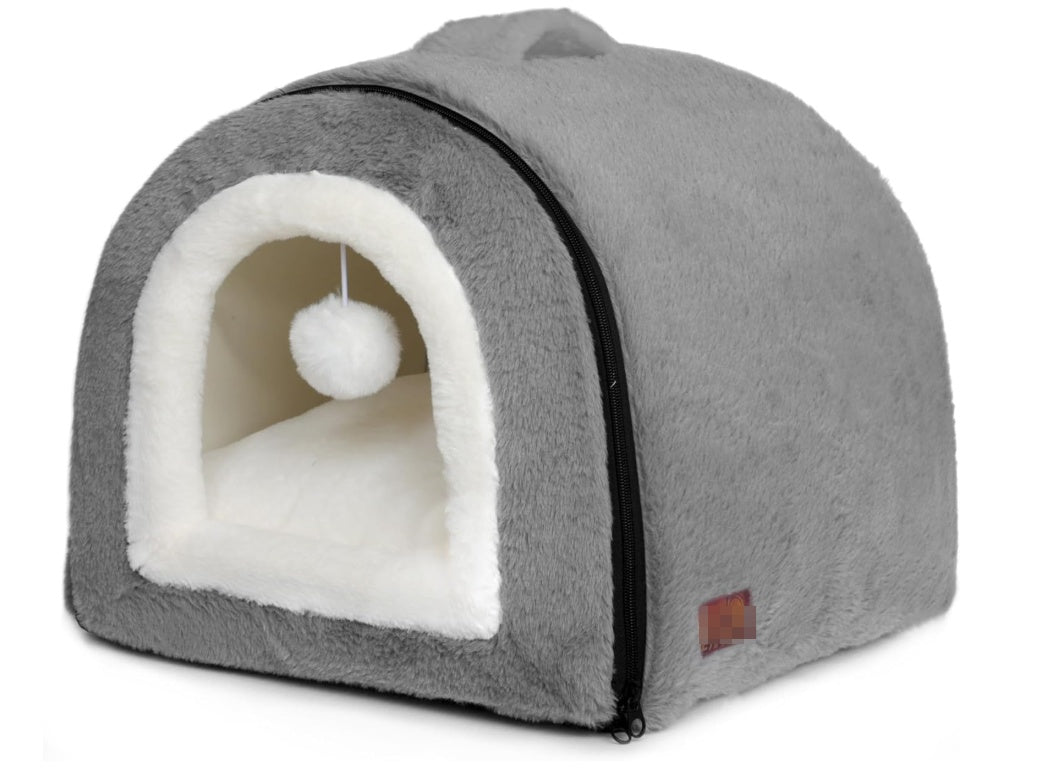 Dark grey foldable cat cave