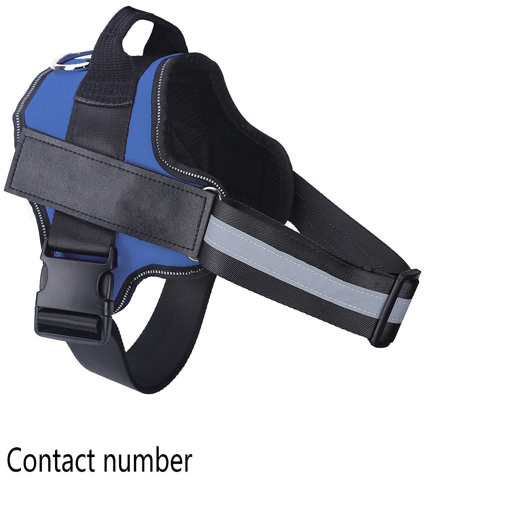 Personalized reflective dog harness available from baby to XL sizes