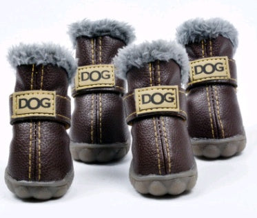 Warm Plush Snow Boots for Dogs