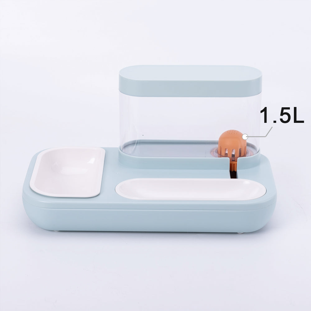 Pet feeder and water dispenser station in multiple colors