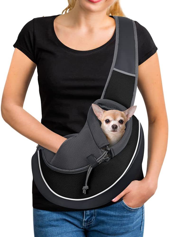 Portable crossbody carrier bag for small pets in S and M sizes
