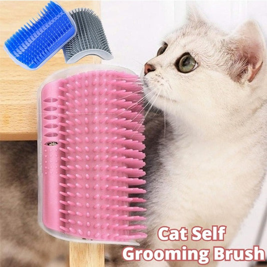 Wall-mount corner cat self-grooming massage brush your cat grooms itself
