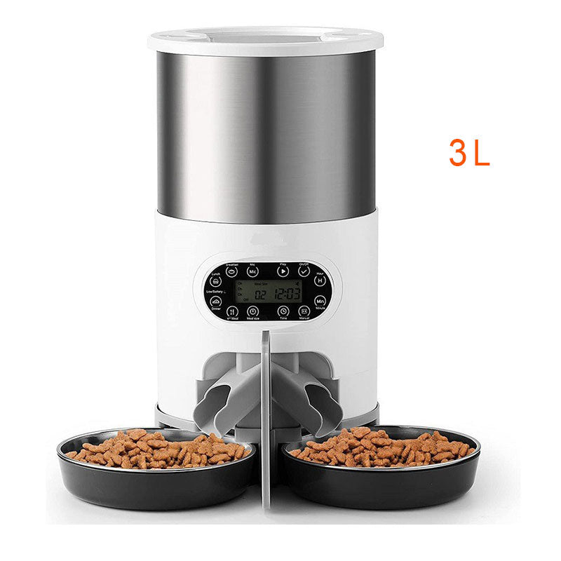 Double Tray Stainless Steel Automatic Pet Feeder